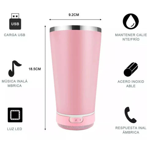 🎵 Vaso Térmico con Parlante Bluetooth 🎶