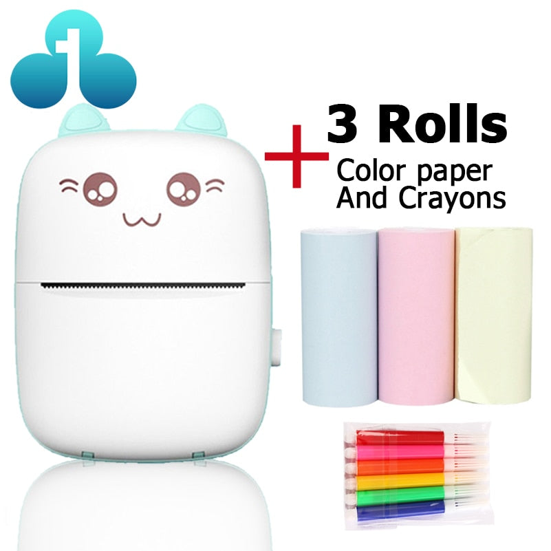 🖨️ Mini Impresora Kawaii – Impresión Portátil y Divertida para Niños 🎀